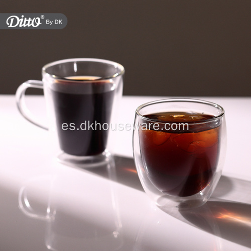 Taza de beber de vidrio transparente de taza de café de 220 ml